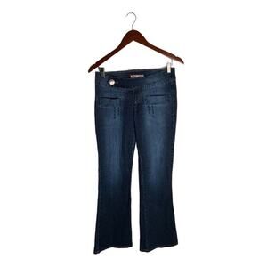 Vintage Street Jeans Flare Dark Wash Size 7 Juniors 30 Waist Mid Rise New